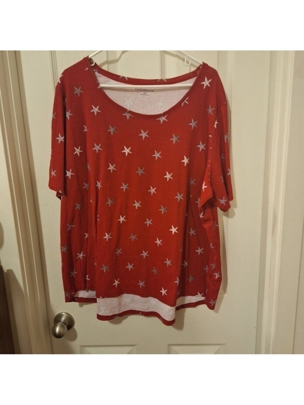 Croft & Barrow Plus Size Red Star T-Shirt 3XL